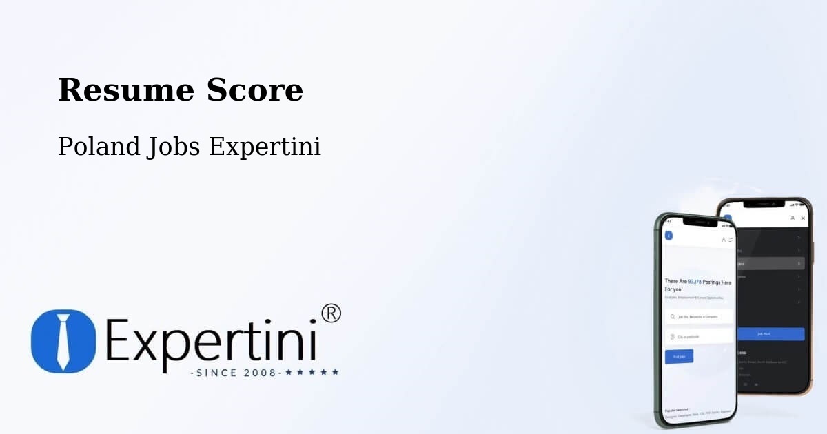 Resume Score & Job Description Match Tool – Kock - Poland Jobs Expertini